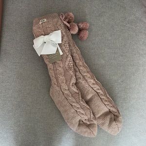NEW** UGG Fleece Lined Crew Pom Pom Socks
